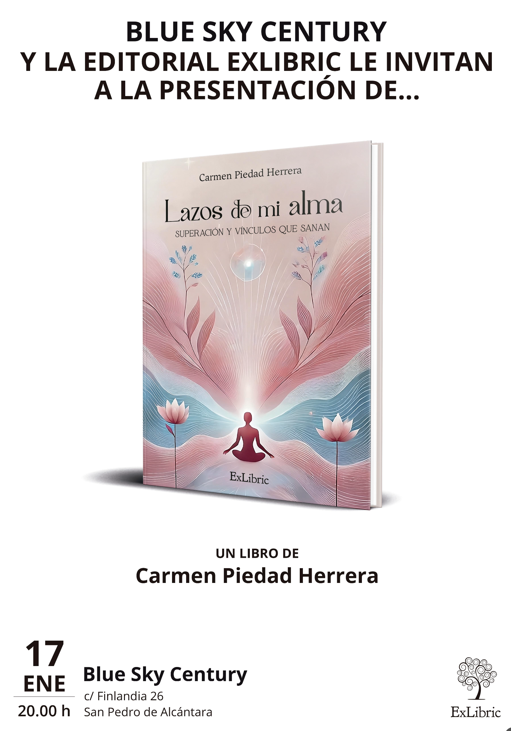 Blue Sky Century acoge la presentación de «Lazos de mi alma», de Carmen Piedad Herrera